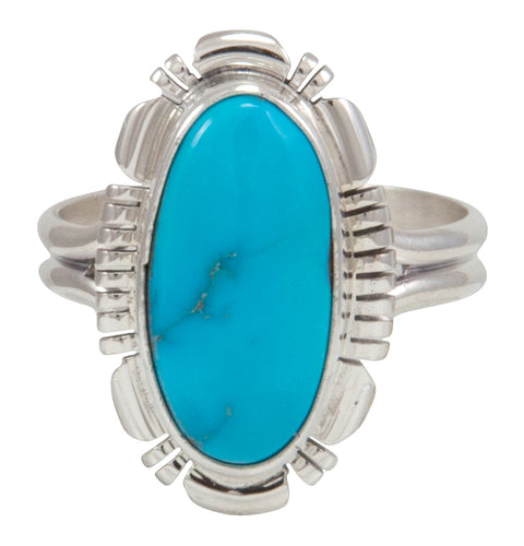 Navajo Native American Kingman Turquoise Ring Size 10 by Robert Concho SKU231492