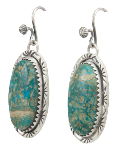 Navajo Native American Kingman Turquoise Earrings by Martha Willeto SKU231538