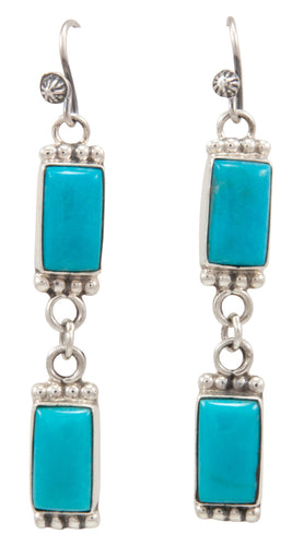 Navajo Native American Kingman Turquoise Earrings by Martha Willeto SKU231544