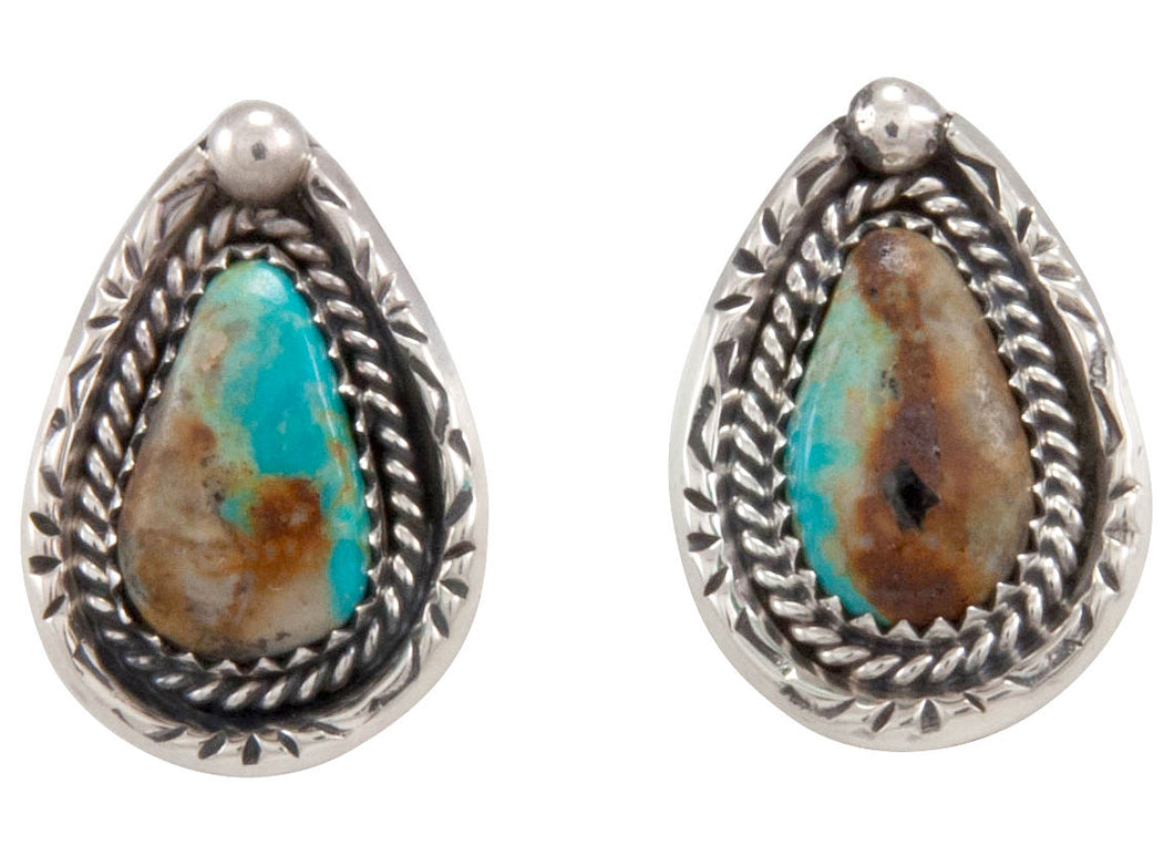 Navajo Native American Kingman Turquoise Earrings by Martha Willeto SKU231554