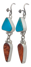 Load image into Gallery viewer, Navajo Native American Kingman Turquoise and Spiny Oyster Shell Earrings by Martha Willeto SKU231573