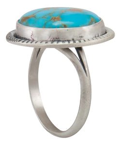 Navajo Native American Turquoise Mountain Ring Size 8 1/4 by Willeto SKU231581