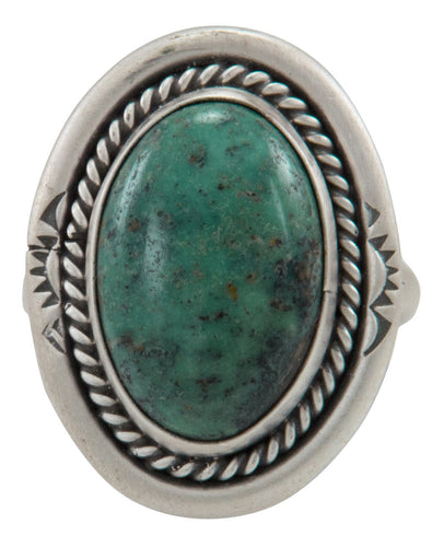 Navajo Native American Hubei Turquoise Ring Size 7 1/2 by Willeto SKU231585