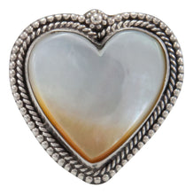 Load image into Gallery viewer, Navajo Native American Yellow Shell Heart Ring Size 9 by Willeto SKU231632