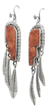 Load image into Gallery viewer, Navajo Native American Sponge Coral Earrings by Martha Willeto SKU231640