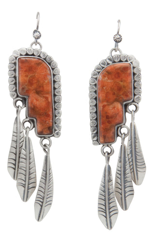 Navajo Native American Sponge Coral Earrings by Martha Willeto SKU231640