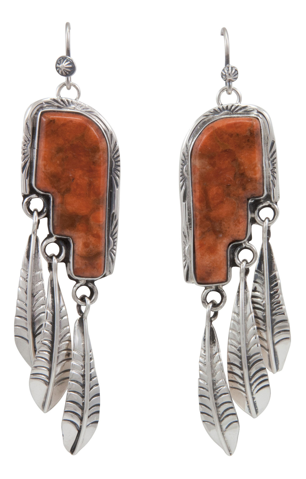 Navajo Native American Sponge Coral Earrings by Martha Willeto SKU231641