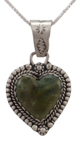 Load image into Gallery viewer, Navajo Native American Ricolite Heart Pendant Necklace by Martha Willeto SKU231655