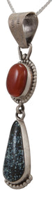 Navajo Native American New Lander Chalcosiderite and Chalcedony Pendant Necklace by Willeto SKU231667