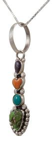Navajo Native American Turquoise and Shell Pendant Necklace by Martha Willeto SKU231669