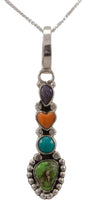 Load image into Gallery viewer, Navajo Native American Turquoise and Shell Pendant Necklace by Martha Willeto SKU231669