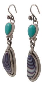 Navajo Native American Kingman Turquoise and Shell Earrings by Willeto SKU231680