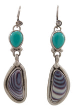 Load image into Gallery viewer, Navajo Native American Kingman Turquoise and Shell Earrings by Willeto SKU231680