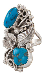 Navajo Native American Kingman Turquoise Ring Size 8 1/2 by Kenneth Jones SKU231685