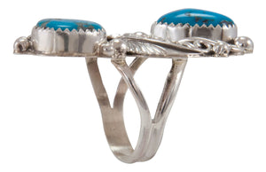 Navajo Native American Kingman Turquoise Ring Size 8 1/2 by Kenneth Jones SKU231685