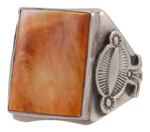 Navajo Native American Orange Spiny Oyster Shell Ring Size 12 by Rita Tom SKU231695