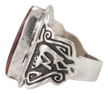 Load image into Gallery viewer, Navajo Native American Orange Spiny Oyster Shell Ring Size 7 1/4 SKU231697