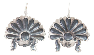 Navajo Native American Repoussee and Stamped Native American with Headdress Earrings by Tim Yazzie SKU231801