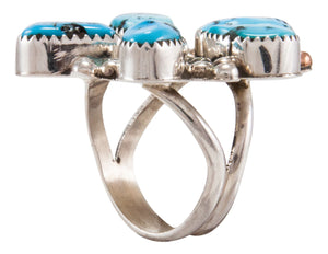 Navajo Native American Kingman Turquoise Ring Size 8 1/4 by Kenneth Jones SKU231868