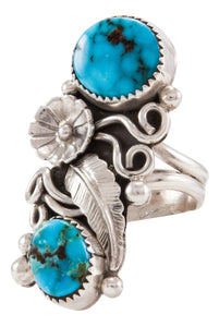 Navajo Native American Kingman Turquoise Ring Size 10 by Kenneth Jones SKU231869