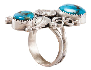 Navajo Native American Kingman Turquoise Ring Size 10 by Kenneth Jones SKU231869