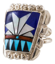 Load image into Gallery viewer, Zuni Native American Turquoise and Lapis Ring Size 8 1/2 by Ola Eriacho SKU231873
