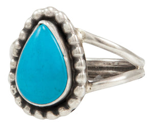 Navajo Native American Kingman Turquoise Ring Size 8 by Ella Cowboy SKU231956