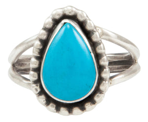 Navajo Native American Kingman Turquoise Ring Size 8 by Ella Cowboy SKU231956