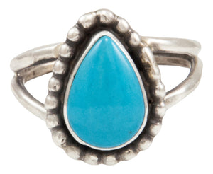 Navajo Native American Kingman Turquoise Ring Size 8 by Ella Cowboy SKU231957