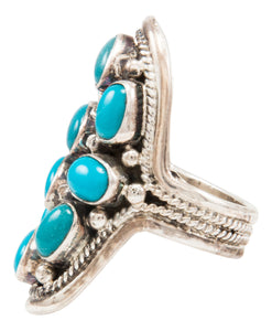 Navajo Native American Kingman Turquoise Ring Size 8 3/4 by Touchine SKU231986