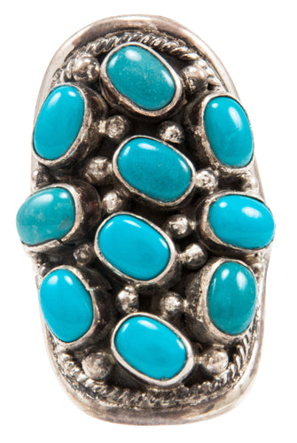 Navajo Native American Kingman Turquoise Ring Size 8 3/4 by Touchine SKU231986
