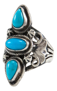 Navajo Native American Sleeping Beauty Turquoise Ring Size 6 by Bobby Johnson SKU231993