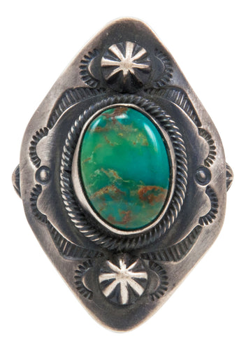 Navajo Native American Kingman Turquoise Ring Size 8 3/4 by Danny Clark SKU231996