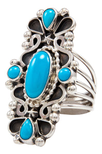 Navajo Native American Sleeping Beauty Turquoise Ring Size 8 3/4 by Kathleen Chavez SKU232011