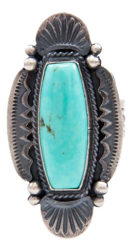 Navajo Native American Kingman Turquoise Ring Size 7 1/4 by Calladitto SKU232027