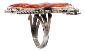 Navajo Native American Sponge Coral Butterfly Ring Size 9 3/4 by Sarah Chee SKU232064