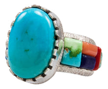 Load image into Gallery viewer, Navajo Native American Kingman and Carico Lake Turquoise Ring Size 12 by Calvin Desson SKU232104