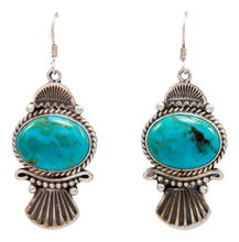 Load image into Gallery viewer, Navajo Native American Kingman Turquoise Earrings by Calladitto SKU232128