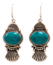 Load image into Gallery viewer, Navajo Native American Kingman Turquoise Earrings by Calladitto SKU232131