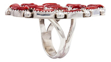 Load image into Gallery viewer, Navajo Native American Red Coral Ring Size 7 3/4 SKU232158
