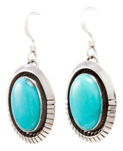 Navajo Native American Kingman Turquoise Earrings by Carol Wylie SKU232173
