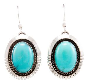 Navajo Native American Kingman Turquoise Earrings by Carol Wylie SKU232173