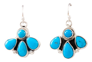 Navajo Native American Kingman Turquoise Earrings by Bobby Johnson SKU232182