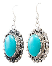 Load image into Gallery viewer, Navajo Native American Kingman Turquoise Earrings by Eric Delgarito SKU232187