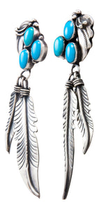 Navajo Native American Kingman Turquoise Earrings by Benjamin Piaso SKU232248