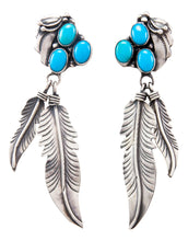 Load image into Gallery viewer, Navajo Native American Kingman Turquoise Earrings by Benjamin Piaso SKU232248