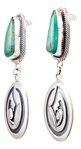 Navajo Native American Broken Arrow Turquoise Earrings by Lorenzo James SKU232281