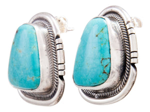 Navajo Native American Kingman Turquoise Earrings by Kevin Willie SKU232290