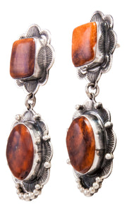 Navajo Native American Spiny Oyster Shell Earrings by Donovan Cadman SKU232360
