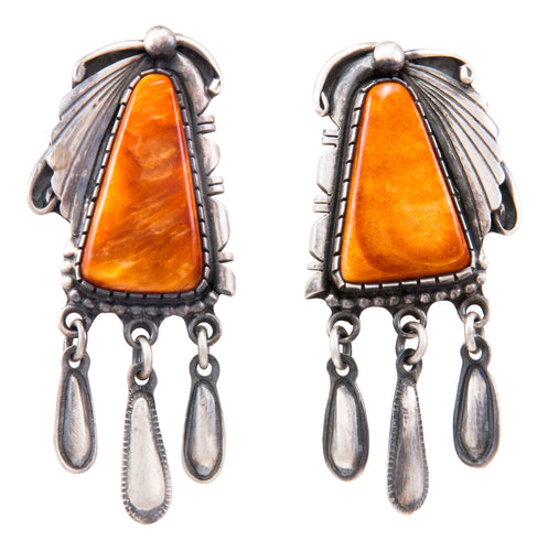 Navajo Native American Spiny Oyster Shell Earrings by Danny Clark SKU232361